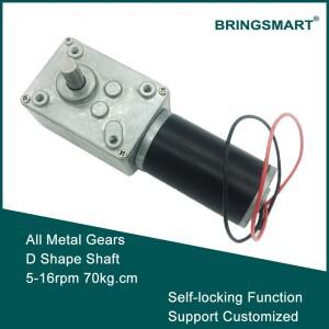 A58SW31ZY 7-470rpm DC 24v 웜 기어드 모터 1.6-70kg.cm 고 토크 D 샤프트 12v 회전 테이블 문 자동 잠금