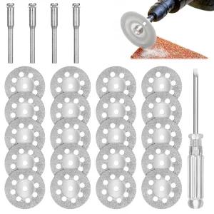 20Pcs 프리미엄 545 다이아몬드 커팅 휠 22mm 맨드렐 회전 공구용 컷오프 디스크 코팅 유리 타일 스톤 앤