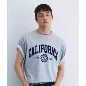 후아유 WHO.A.U California 레터 LETTER ing T-shirtOver FitWHRAG2322U WHRAG2322U 486065