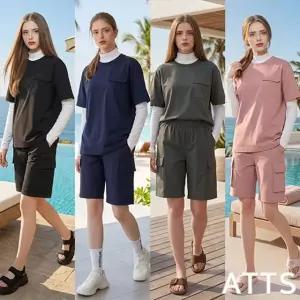 [ATTS] 엣츠 최종가! 기능성 여름 셋업 3종 SET(상하의 + 긴팔셔츠), 남녀공용