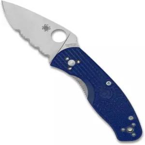 2.75인치 CPM S35VN 스틸 블레이드와 파란색 FRN 핸들이 장착된 스파이더코 퍼시스턴스 경량 접이식 포켓