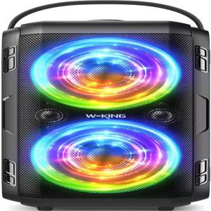 W-KING 파티 블루투스 스피커 붐 박스 180W Max 대형 무선 야외 휴대용 4 드라이버 2*4.04인치 서브우퍼