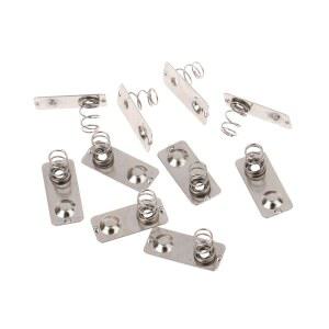 교체용 금속 배터리 접촉 플레이트 AAA 케이스용 무방향 슬롯 실버 20 21x9mm