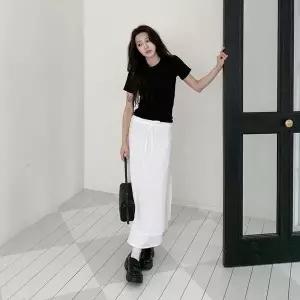 [하프클럽/]여자 여리여리 데이트룩 도트 레이어드 스커트