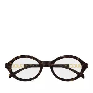 골드 로고 플라크 라운드 안경테 GG2153O 002 HAVANA HAVANA TRANSPARENT 51