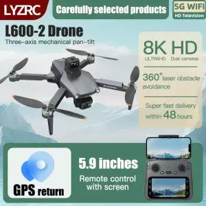 LYZRC L600-2 MAX GPS 드론 3축 벌레 8K HD 카메라 5G WIFI FPV 360도 레이저 장애물 회피 브러시리스 쿼드