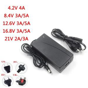 리튬 폴리머 배터리 팩 EU/US 용 4.2V 8.4V 12.6V 16.8V 21V 25.2V 2A 3A 4A 5A 지능 이온 충전기