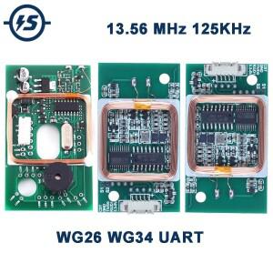 RFID 무선 리더 모듈 IC ID 카드 13.56MHz 125KHz 이중 주파수 Wiegand WG26 WG34/UART 5V 12V