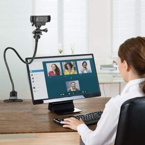 로지텍 C925e C922x Brio 4K 용 유연한 구스넥 클램프 웹캠 스탠드  향상된 책상 랙