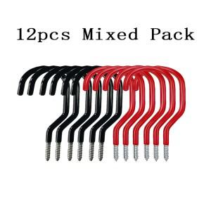 3-12Pcs 헤비 듀티 자전거 후크 검정과 빨강 다용도 금속 나사 사다리 호스 밧줄 정원 도구 농가