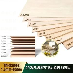 1-10Pcs Basswood 보드 두께 1.5mm/2mm/3mm/4mm/5mm/6mm/8mm/10mm DIY 건축 모델 및 공예 프로젝트 액세서
