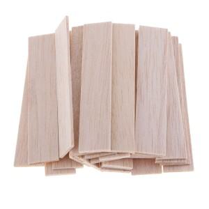 3mm 두꺼운 직사각형 천연 발사 나무 스틱 목공예 플랫 은못 아이 모델 만들기 DIY 홈 웨딩 파티 장식