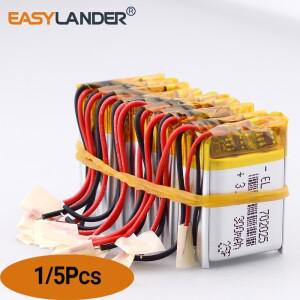 전자 라이터 헤드폰용 1개 OR 5개 3.7V 300mAh 702025 리튬 폴리머 충전식 배터리