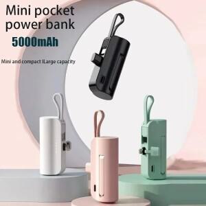 PURFIELD 캡슐 5000mAh 미니 소형 보조베터리 소형 휴대용 독립형 케이블 모바일 전원 공급 장치 iphone 호