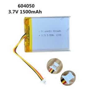 NTC 온도 보호 기능을 갖춘 3.7V 1500mAh 604050 LiPo 충전식 배터리  IoT 장치용 3핀 초박형 커넥터