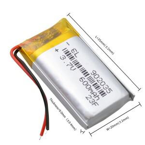 902035 리튬 폴리머 LiPo 충전식 배터리  Mp3 DVD 전자책 블루투스 헤드셋용 셀 교체  3.7V  600mAh