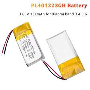 PL401223GH 교체용 배터리 131mAh 리튬 폴리머 샤오미 밴드 3 4 5 6용 팔찌 두 개의 와이어를 용접해야 함