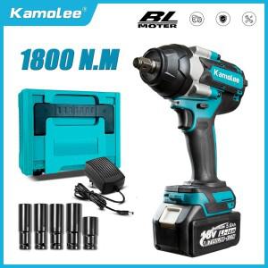 Kamolee 브러시리스 전기 무선 임팩트 렌치  마키타 18V 배터리용 리튬 이온 1/2  DTW700 1800 N.M 토크