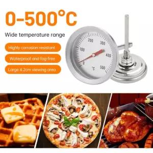 피자 오븐 온도계 스테인레스 스틸 야외 실내 그릴 바베큐 스토브 음식 요리 도구 52mm 0500 Degree Celsius