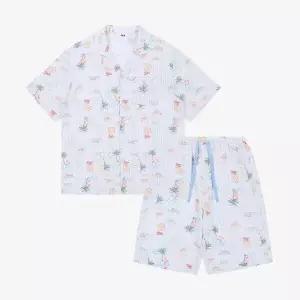 [휠라] 하와이안 버블써커 남성 파자마 세트 (FI4PJH2605MLDE)