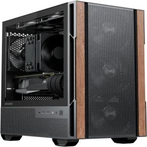 오키노스 정품 호두나무 마이크로 ATX 케이스 4 120mm 3 핀 비PWM 팬이 장착된 MATX PC 템퍼 유리 측면