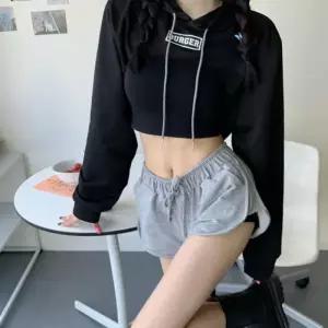 [룽스_62]겨울 크롭 후드 트레이닝복 후드티 숏 티셔츠