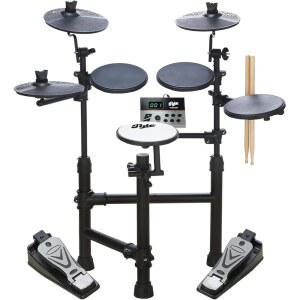 초보자를 위한 Pyle 전자 드럼 세트 휴대용 강력 키트 w 머신 터치 감지 패드, MIDI 컴퓨터 연결, 빠른 설정 롤업 디자인(Mac 및 PC 호환) (PTEDK50)