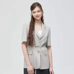 백화점 로엠 린넨라이크 반팔자켓 RMJKF25R11