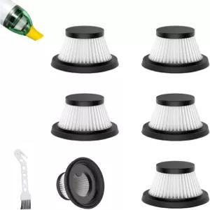 마력 오리 진공청소기 교체용 6PCS HEPA 필터 액세서리 키트 세척 가능 블랙