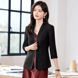 여자투피스 봄여름 노카라 럭셔리 데일리 모던 유니크 시크 미니멀 자켓 + 원피스 정장세트 3329279