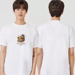 예쁜 벌 꿀 곰 레이어드 그래픽 반팔티