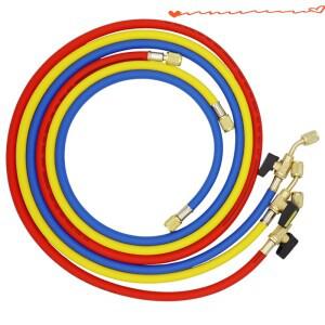 볼밸브가 있는 냉매 A/C 충전 호스 1/4in SAE R134A 냉각수 추가 및 에어컨 적합 1.6M