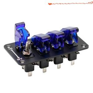 4갱 블루 LED 패널 벨트 라인 레이싱 카 개조 12V 20a 조합 토글 스위치