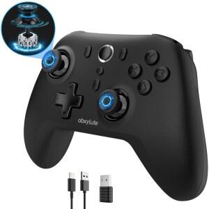 C6 무선 PC 컨트롤러, 블루투스 게임 컨트롤러 - 1000Hz 폴링 속도 윈도우 PC, 닌텐도 스위치, 스위치 2, 스팀 덱, 안드로이드 TV /모바일, iOS, MAC 및 테슬라 진동 터보용 홀 효과 조이스틱