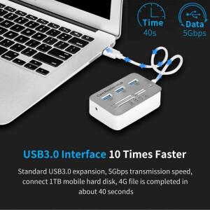 7in1 3 포트 USB 유형 C 3.0 허브 + 4 확장기 SD TF MS,M2 MMC 메모리 카드 리더 어댑터 U 디스크 PC 노트