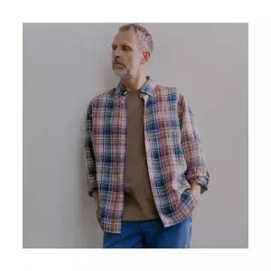 매장정품 DAKS SHIRTS 린넨100 마드라스 체크 캐주얼셔츠 레귤러핏 DMS1SHCL180W1 286819