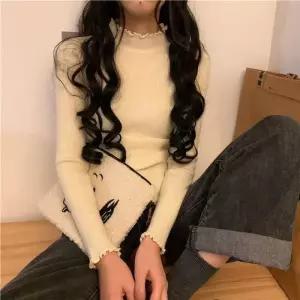 [룽스_61]MFNC030053 프릴넥 긴팔 데일리룩 골지 니트