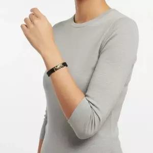 생로랑 패세라 708815 0IH0J 1000 카산드라 모노그램 오피움 금장 가죽 팔찌