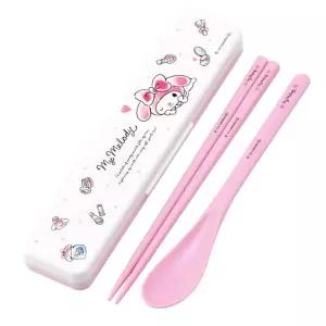 산리오수저 수저통 마이멜로디 수채 코스메 소음방지 콤비세트 18CM 캐릭터 학생점심