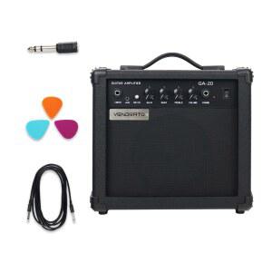 일렉트릭 기타 6.5mm 보조 블랙 연습용 20w 게인 어댑터 3.5mm 휴대용 입력 앤 베이스 헤드폰 드라이브 컬러 무소음 케이블 앰프 픽 초보자 트레블