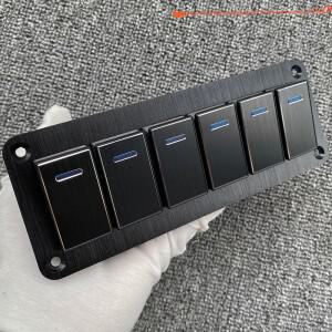 금속 2-8 갱 해양 보트 스위치 패널 LED ON-OFF 로커 캐러밴 RV 12V 자동차