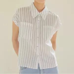 [클라비스] 스트라이프 캡소매 셔츠 (CVYWD3701I-T)