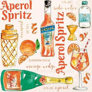 IHR IDEAL HOME RANGE 칵테일 냅킨 종이 3겹 20개입 12 일회용 12 파티 5인치 7CM SPRITZ APEROL