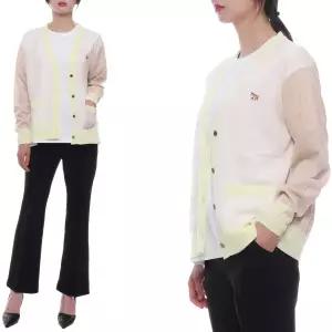 [롯데백화점]메종 키츠네 24SS 여성 베이비 폭스 패치 컬러 블록 가디건 MW00505KT1036 P701 24S