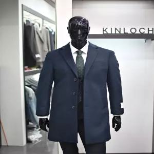 [킨록]킨록 25FW 울 캐시미어 울100 블루네이비칼라 체스터 코트 FKO10