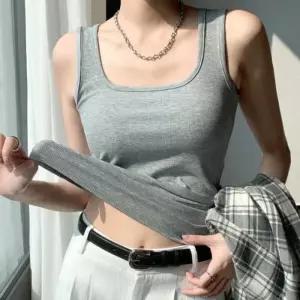 [룽스_62]단독티 스퀘어넥 골지 세미크롭 여성민소매 나시