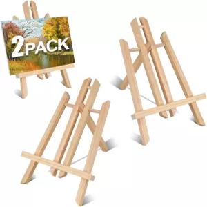 2PCS 12인치 우드 테이블탑 이젤 - 스탠드는 파티 아트 프로젝트 크리에이티브 디스플레이에 적합합니다