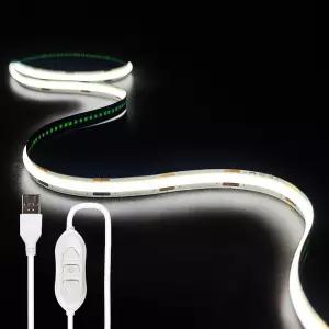 XINGZHI 3.3피트 5V USB LED 스트립 라이트 3Key COB 화이트 짧은 언더 캐비닛 주방 TV 백라이트 선반