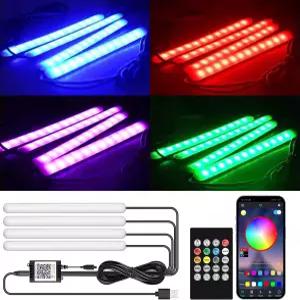 GZ5CG 차량용 LED 조명 내부 6인치 소프트 대시 풋 웰 RGB 29 모드 정적/그라디언트/스트로브/음악