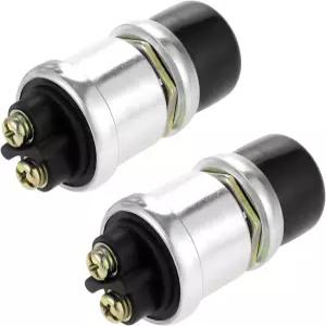 Ohleats PCS 푸시 버튼 순간 시동 스위치 2개 12V/24V 경적 엔진 교체 트럭 트랙터 마린 보트용 방수